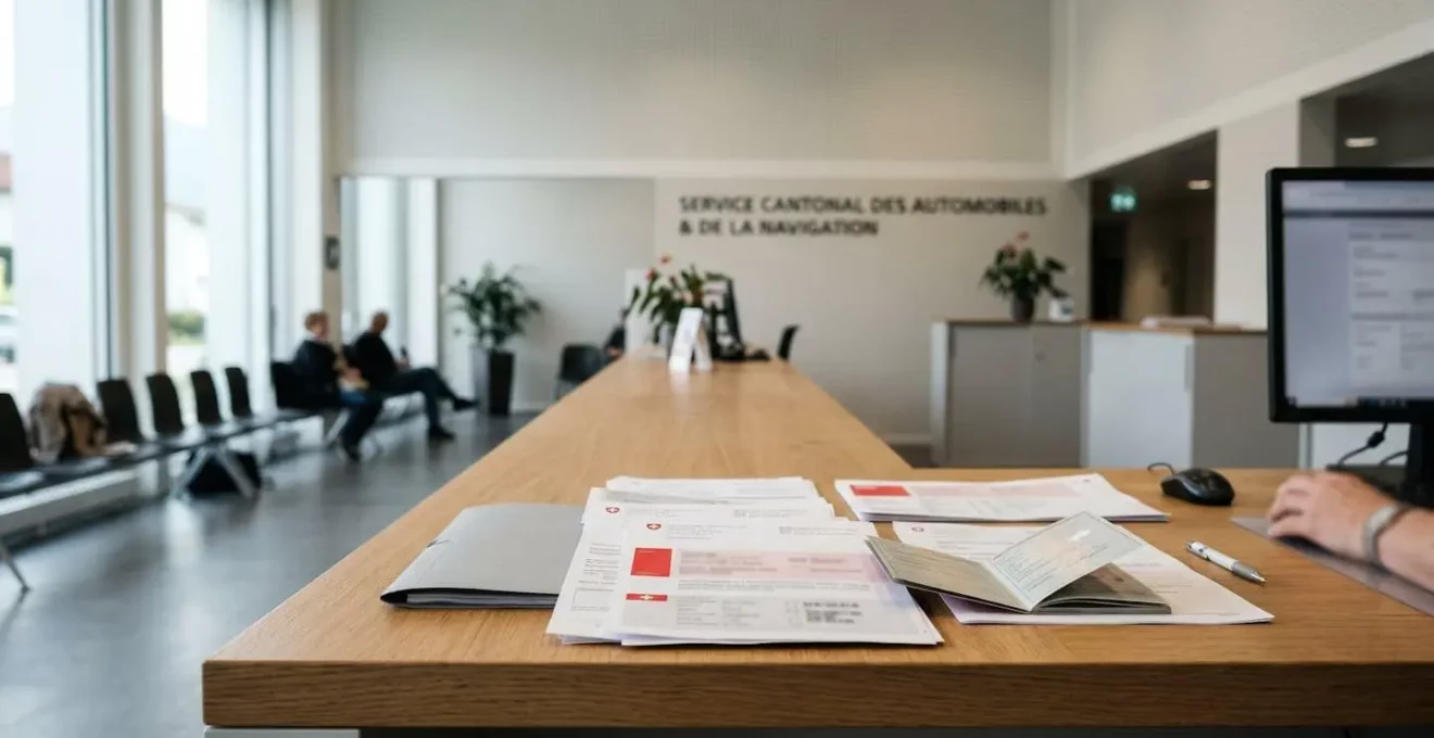 Document officiel d'attestation d'assurance responsabilité civile pour l'immatriculation d'un véhicule en Suisse