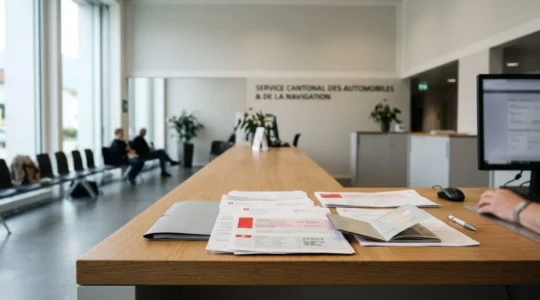 Document officiel d'attestation d'assurance responsabilité civile pour l'immatriculation d'un véhicule en Suisse