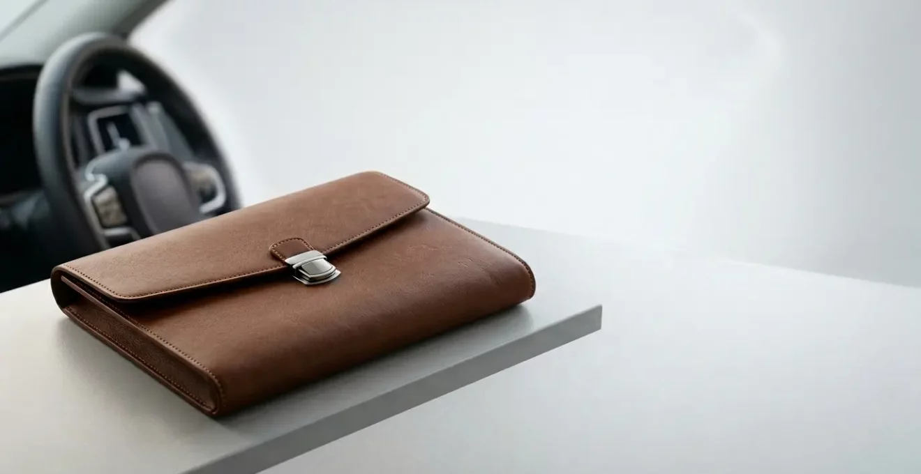 Concept de protection juridique en assurance automobile avec documents contractuels et éléments symboliques de sécurité routière