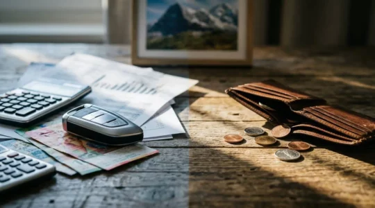 Conceptualisation visuelle du dilemme financier du leasing automobile pour les petits budgets en Suisse