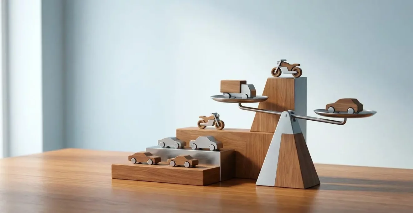 Concept de tarification d'assurance automobile avec système de bonus-malus illustré par des éléments visuels symboliques